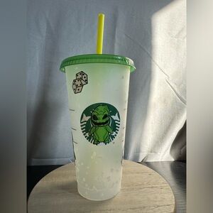 Starbucks Frosted Tumbler with Green and Yellow Accents
